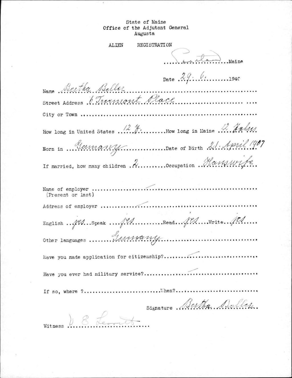 Alien Registration- Beller, Bertha (Portland, Cumberland County)