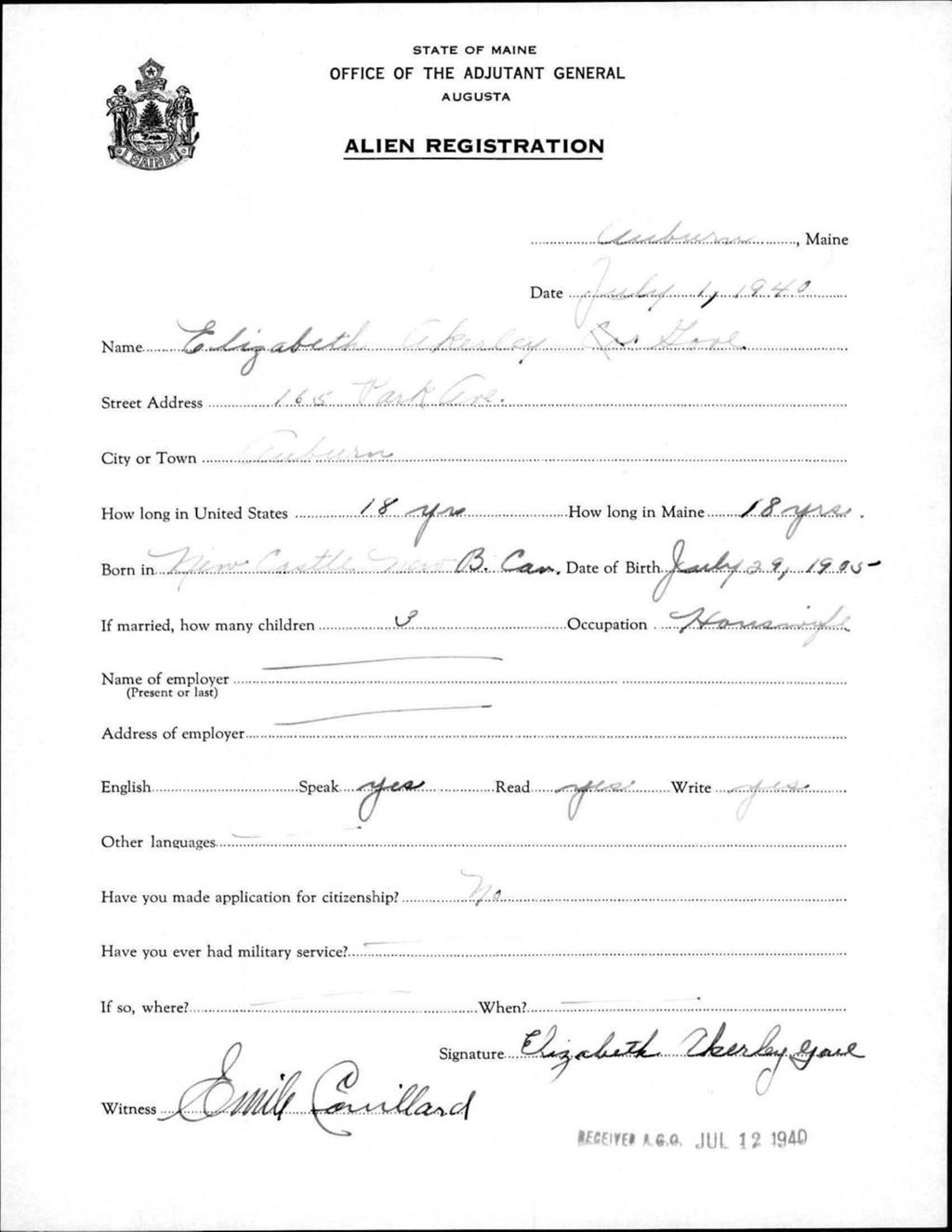 Alien Registration- Akerley, Elizabeth (Auburn, Androscoggin County)