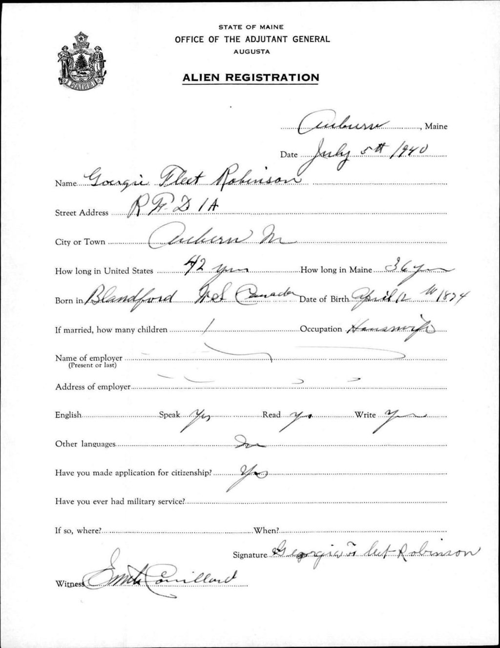 Alien Registration- Fleet, Georgia (Auburn, Androscoggin County)