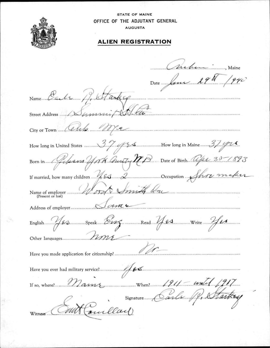 Alien Registration- Starkey, Earle R. (Auburn, Androscoggin County)